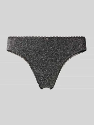 Stringi z obszyciem koronką model 'LUREX THONG' Hugo Czarny