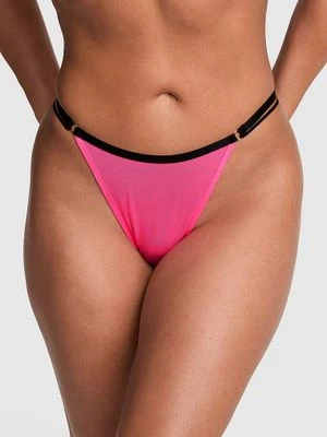 Stringi z siateczki z wysokim wycięciem Victoria's Secret Różowy