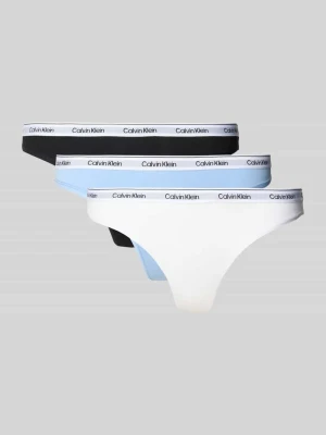 Stringi z wyhaftowanym logo w zestawie 3 szt. model ‘Modern’ Calvin Klein Underwear