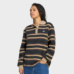 Stripe Knitted Polo adidas Originals czarny