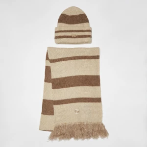 New Era Stripe Scarf Beanie Set (2 Piece) uniseks Czapki beanie wielokolorowy rozmiar Akcesoria