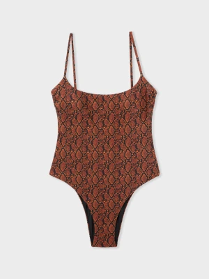 Strój kąpielowy jednoczęściowy o satynowym efekcie we wzory Etam