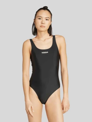 Strój kąpielowy z nadrukiem z logo marki Adidas Czarny