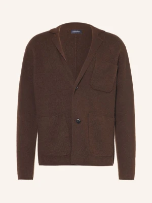 Strokesman's Dzianinowa Marynarka O Kroju Slim Fit braun CIEMNOBRĄZOWY