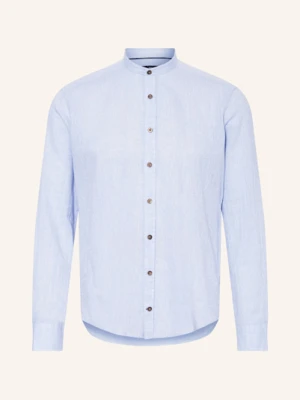 Strokesman's Koszula Regular Fit Z Dodatkiem Lnu I Stójką blau