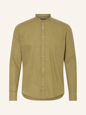 Strokesman's Koszula Regular Fit Z Dodatkiem Lnu I Stójką gruen