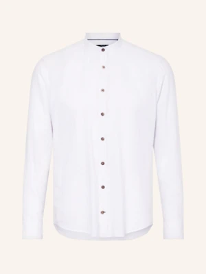 Strokesman's Koszula Regular Fit Z Dodatkiem Lnu I Stójką weiss