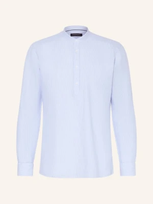 Strokesman's Koszula Regular Fit Z Lnem I Stójką blau