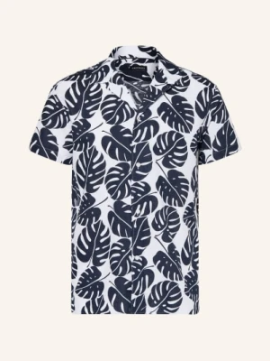 Strokesman's Koszula Resortowa Comfort Fit Z Lnem blau