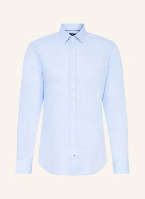 Strokesman's Koszula Z Dodatkiem Lnu Regular Fit blau