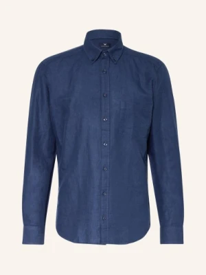 Strokesman's Koszula Z Dodatkiem Lnu Regular Fit blau