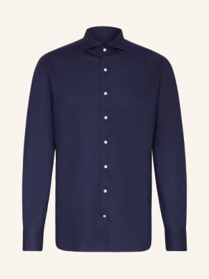 Strokesman's Koszula Z Dodatkiem Lnu Regular Fit blau