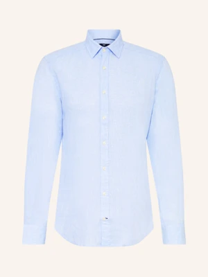 Strokesman's Koszula Z Dodatkiem Lnu Regular Fit blau