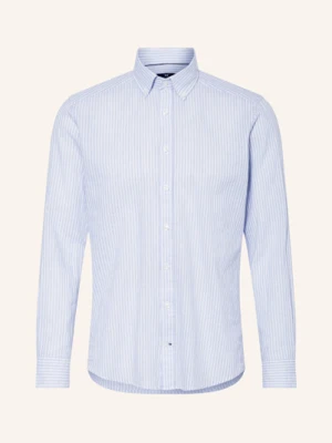 Strokesman's Koszula Z Dodatkiem Lnu Regular Fit blau