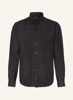 Strokesman's Koszula Z Dodatkiem Lnu Regular Fit schwarz