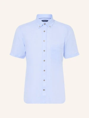 Strokesman's Koszula Z Krótkim Rękawem Comfort Fit Z Lnem blau