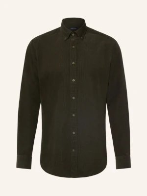 Strokesman's Koszula Z Sztruksu O Kroju Slim Fit gruen OLIWKOWY