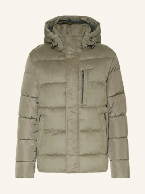Strokesman's Kurtka Pikowana Z Mieszanki Materiałów Z Odpinanym Kapturem beige