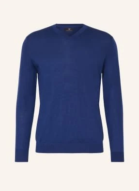 Strokesman's Sweter Z Wełny Merino blau