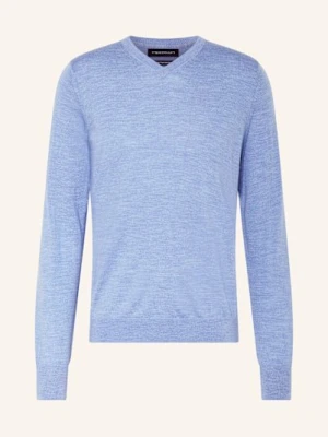Strokesman's Sweter Z Wełny Merino blau