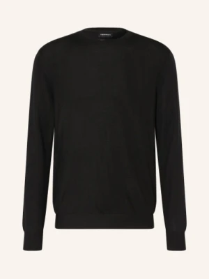 Strokesman's Sweter Z Wełny Merino schwarz CZARNY