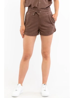 Stronger Szorty dresowe "Pebble" w kolorze brązowym rozmiar: XL