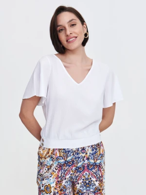 Strukturalna biała bluzka Top Secret