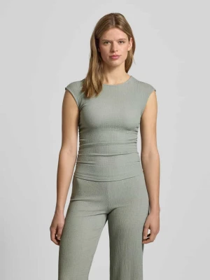 Strukturalny t-shirt z okrągłym dekoltem REVIEW