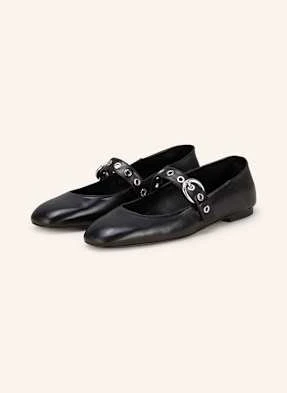 Stuart Weitzman Baleriny Mary Jane Supermoto schwarz