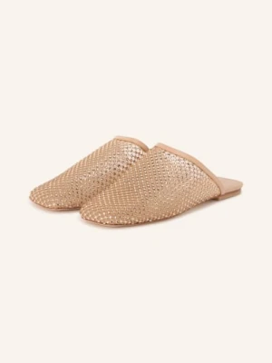 Stuart Weitzman Pantofle Bareitall Z Kamieniami Ozdobnymi beige