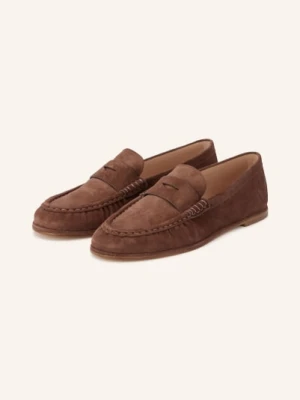 Stuart Weitzman Penny Loafers Spencer braun BRĄZOWY