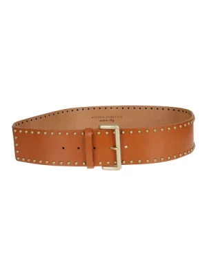 Studded Leather Brown Belt Alessia Zamattio