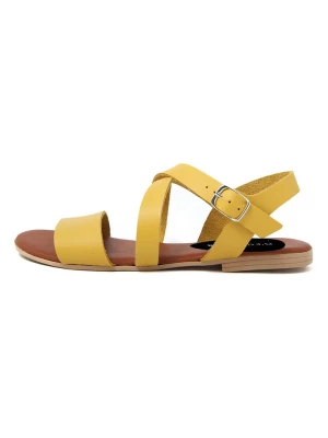 Studio 88 Skórzane sandały w kolorze żółtym rozmiar: 39