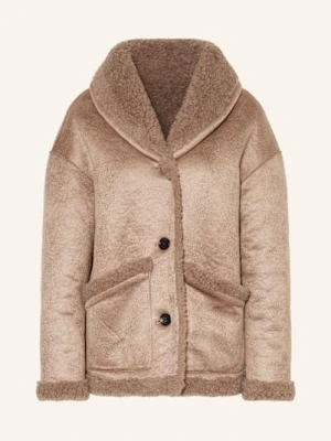 Studio Ar Kurtka Pluszowa Mia Z Imitacji Skóry, Dwustronna braun