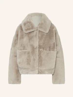 Studio Ar Kurtka Ze Sztucznego Futra Shara Dwustronna beige