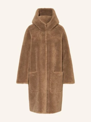 Studio Ar Płaszcz Z Pluszowego Materiału Aisha Dwustronny braun