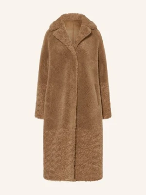 Studio Ar Płaszcz Z Pluszowego Materiału Floor braun