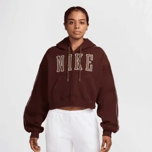 Studio Fleece Medium Weight Oversized Crop Full-Zip Nike czerwony