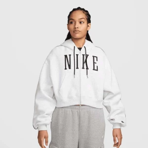 Studio Fleece Medium Weight Oversized Crop Full-Zip Nike szary
