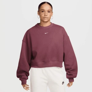Studio Fleece Oversized Cropped Crew Nike czerwony