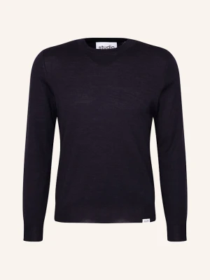 Studio Seidensticker Sweter O Kroju Regular Fit blau GRANATOWY