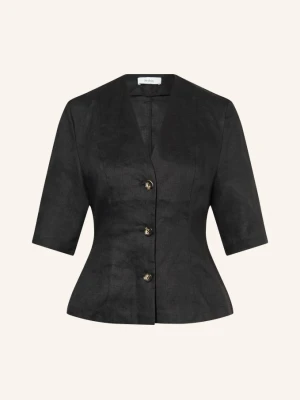 Stylein Bluzka Lniana schwarz CZARNY