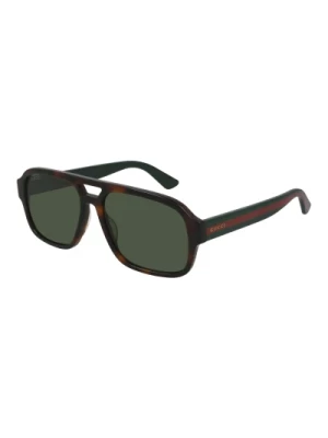 Stylish Sunglasses in Dark Havana/Green Gucci
