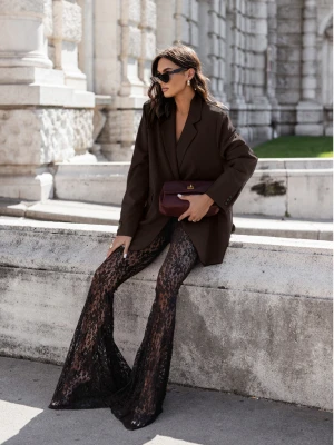 Stylowa marynarka oversize NEMERIA - czekoladowa  magmac 