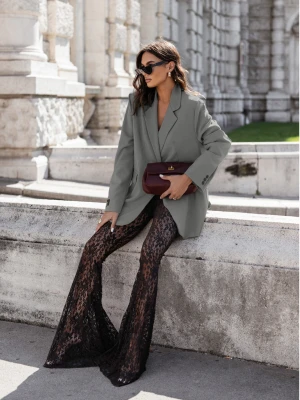 Stylowa marynarka oversize NEMERIA - szara  magmac 