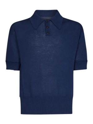 Stylowa Niebieska T-shirt i Polo z mieszanki wełny Maison Margiela