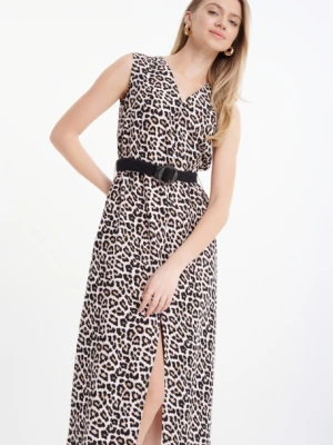 Stylowa sukienka midi animal print Greenpoint