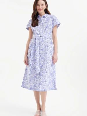 Stylowa sukienka z jasnoniebieskim printem Greenpoint
