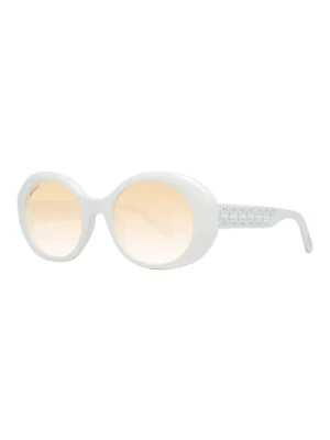 Stylowe Białe Okulary Przeciwsłoneczne dla Kobiet Swarovski