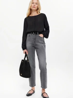Stylowe ciemnoszare jeansy mom fit Greenpoint